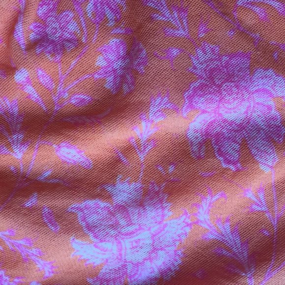 Piper & Sparrow raw hem mesh wrap top XS sleeveless apricot orange - Picture 12 of 13